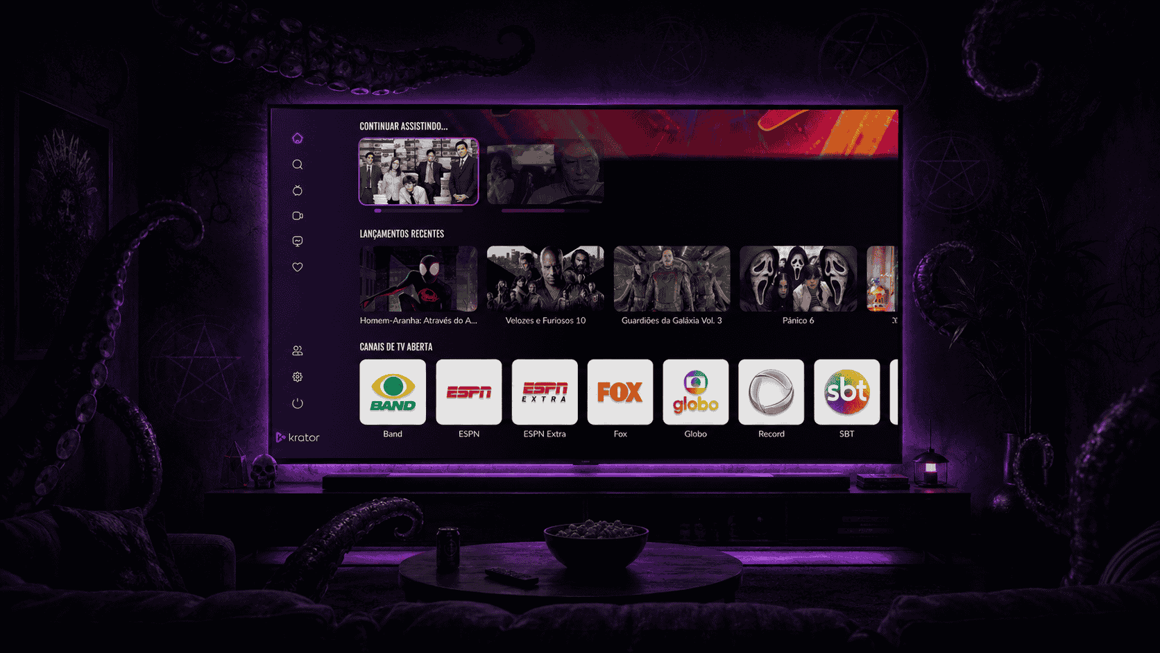 krator iptv na tv roku - tela de instalação pela roku channel store
